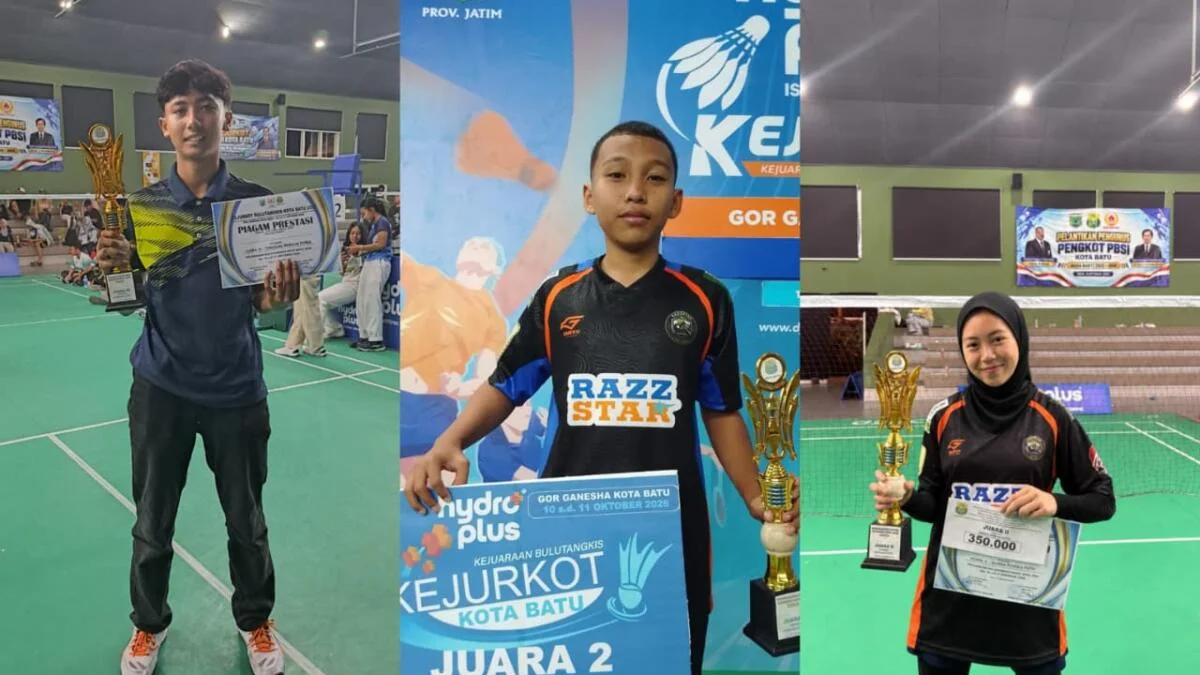 Borong Prestasi di Kejurkot Bulutangkis Kota Batu 2026, Tiga Murid SMP Muhammadiyah 8 Batu Harumkan Nama Mudeba
