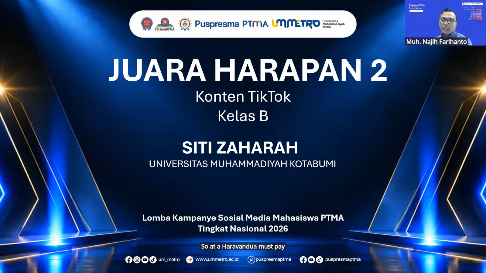 Selamat! Tim Kreatif UMKO Sabet Dua Penghargaan Nasional pada Kampanye Media Sosial Mahasiswa PTMA 2026