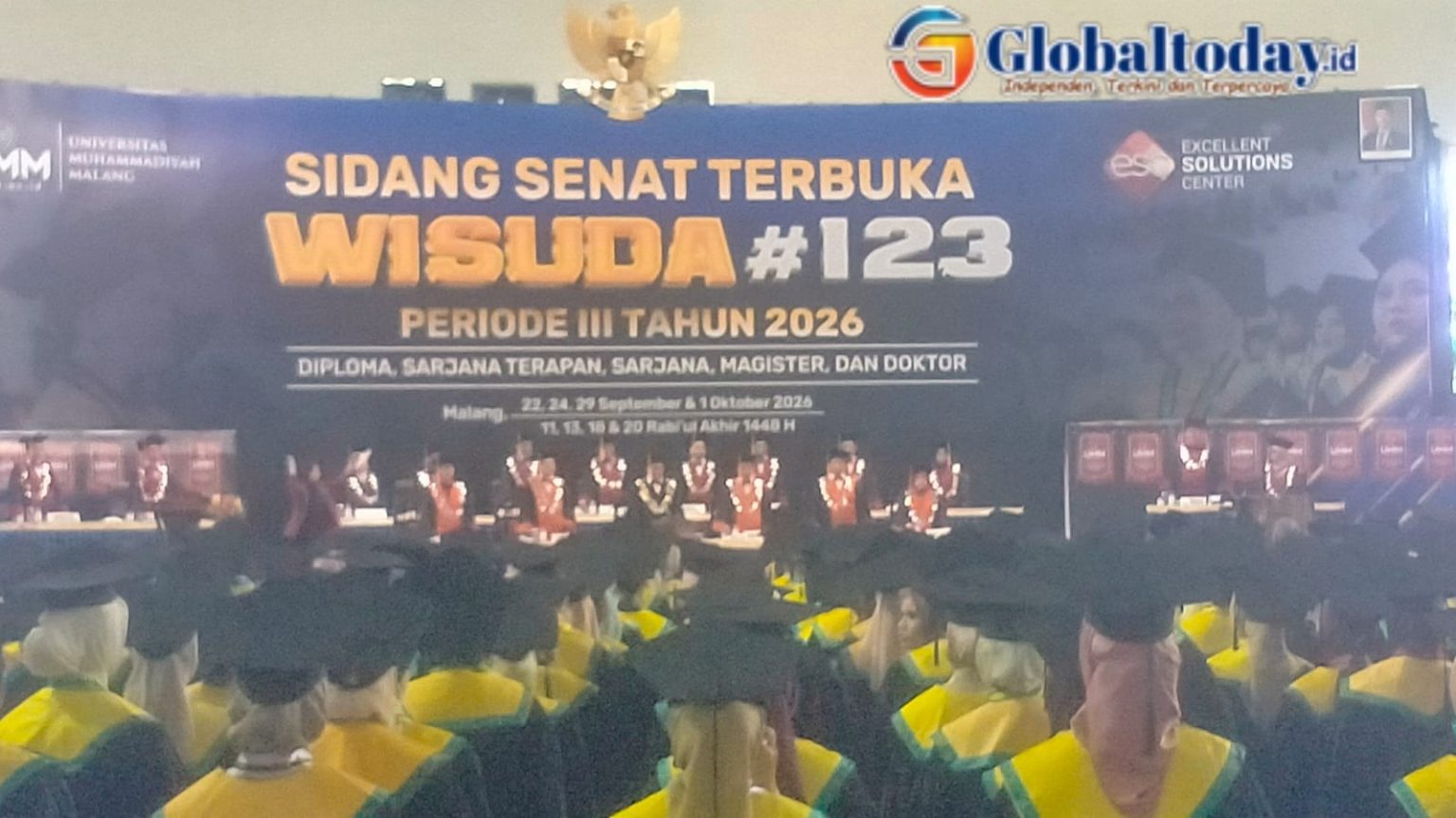 Wisuda ke-123 UMM Digelar Meriah, Sekitar 700 Lulusan Dikukuhkan, Pesan Rektor: Jadi Insan Unggul, Amanah dan Bermanfaat