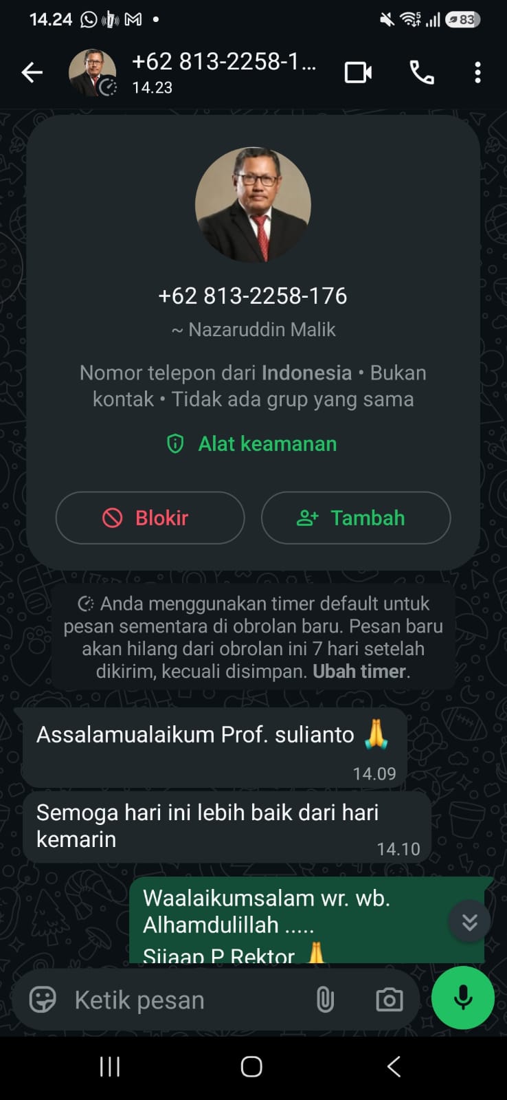 HOAX! WASPADA AKUN PALSU PIMPINAN UNIVERSITAS MUHAMMADIYAH MALANG