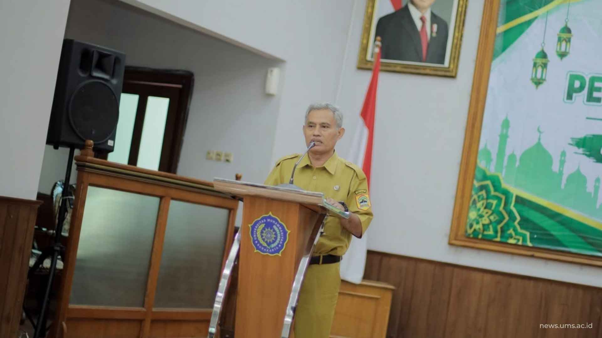 Kasi SMA Cabang Dinas Pendidikan Wilayah VII Provinsi Jawa Tengah, Edi Purwanto, S. E., M. M., dalam agenda pembukaan MAPSI SMA Kabupaten Sukoharjo 2026. Foto: Doc. Humas/Azhar