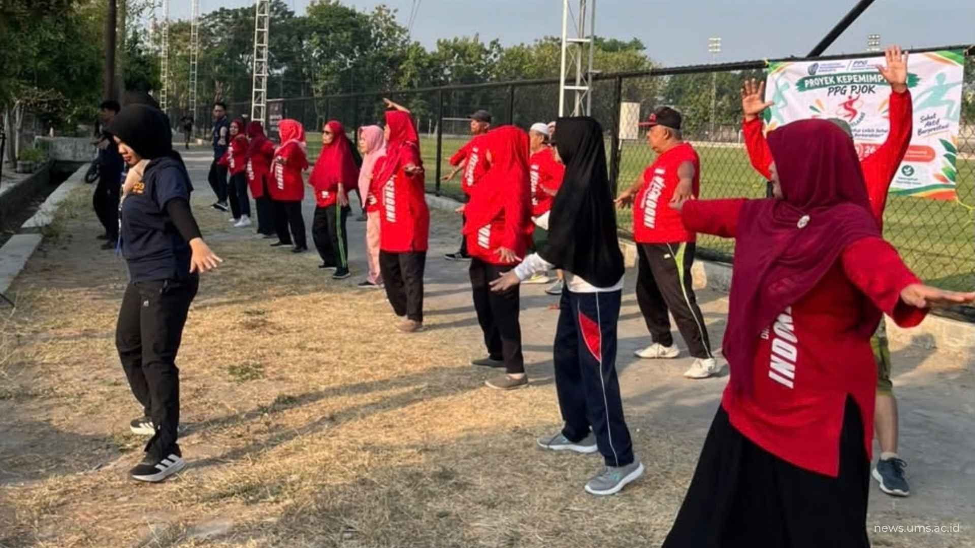 PPG UMS Gandeng Prodi Keperawatan Gelar Senam Selaras dan Cek Kesehatan Lansia di Pabelan