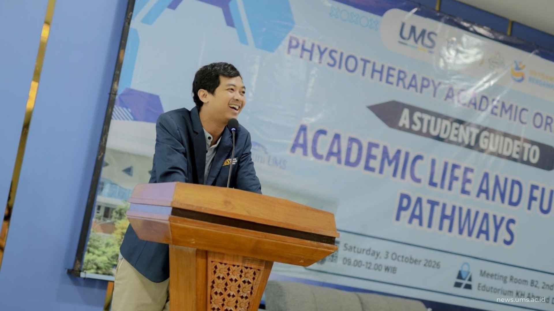 Sambutan oleh Kaprodi Fisioterapi UMS, Adnan Faris Naufal, S. Fis., Ftr., M. Biomed.