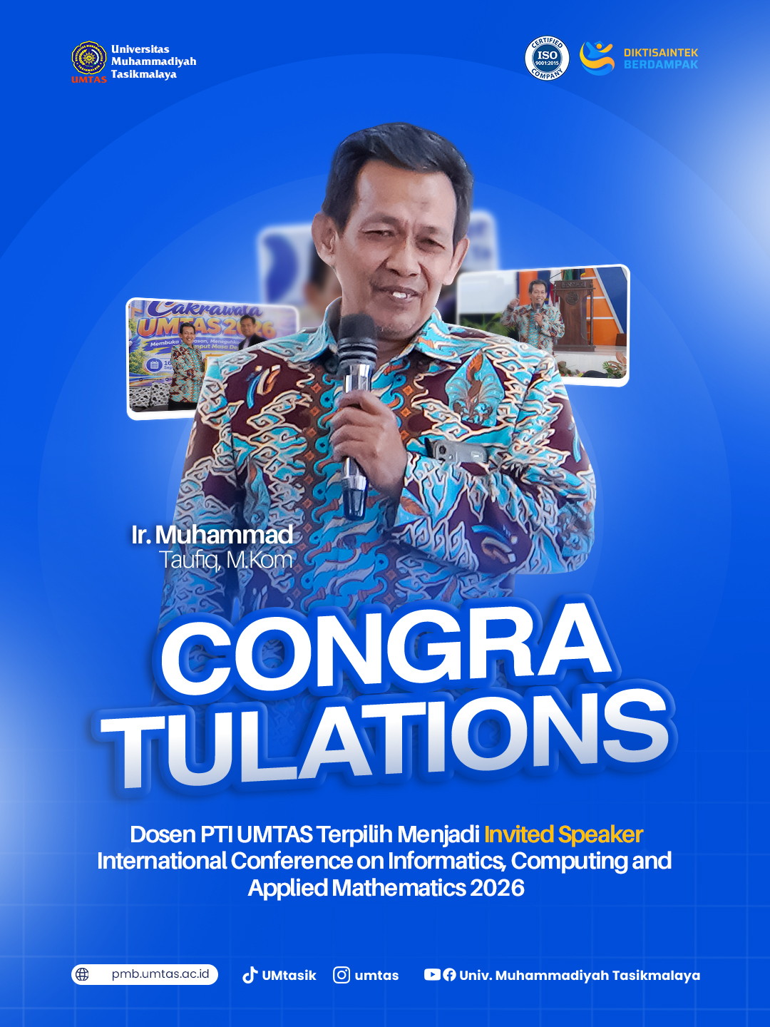 Dosen PTI UMTAS Terpilih sebagai Invited Speaker pada International Conference ICICAM 2026