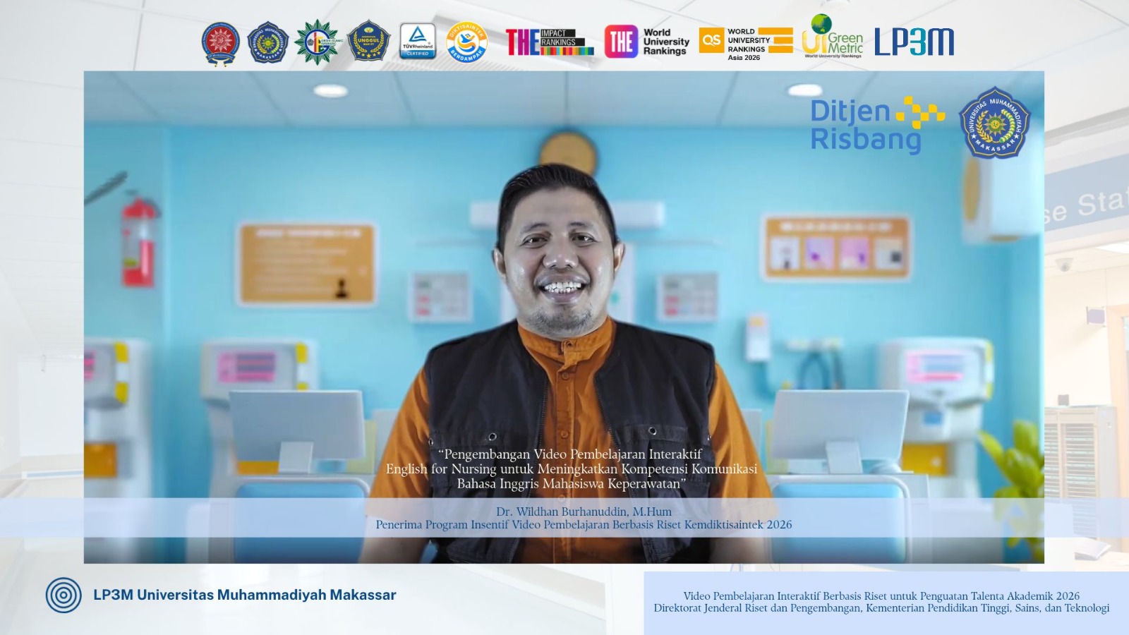 Dosen Unismuh Kembangkan Video “English for Nursing”, Lolos Program Kemdiktisaintek 2026