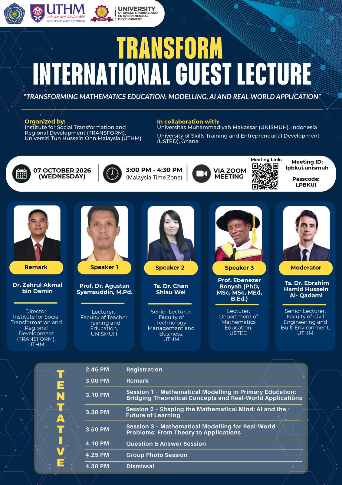 Unismuh Perkuat Kolaborasi Internasional, Bahas AI dan Pemodelan Matematika Bersama UTHM dan USTED